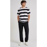 Ayessa Erkek Çizgili Oversize Tişört Bisiklet Yaka Kısa Kol Yazlık T-Shirt - Siyah Siyah - M - 0 Siyah