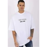 Ayessa Erkek Kısa Kol Yazlık Tişört Bisiklet Yaka Baskılı Oversize T-Shirt - Beyaz Beyaz - 2xl - 0 Beyaz