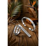 Ayetel Kürsi İşlemeli Paslanmaz Çelik Takı Seti Kolye Yüzük Bileklik Manevi Tasarım Şık Hediye Seti