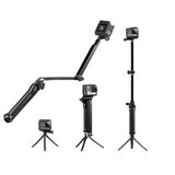 Ayex 3 Yönlü Katlanabilir Selfie Çubuğu & Tripod – GoPro, DJI Osmo, Insta360, Aksiyon Kameraları ile Uyumlu