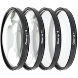 Ayex 77mm Close-Up Filtre Seti, +1, +2, +4 ve +10 diopter değerlerinde dört optik cam filtreden oluşur. Makro lens kullanmadan yakın çekim yapmanızı sağlar. Tüm 77mm filtre dişli objektiflerle uyumlud