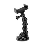 Ayex AX-231T Vantuzlu Araç İçi Esnek Kamera ve Telefon Tutucu – GoPro, Insta360, DJI Osmo Action, Akıllı Telefonlar ile Uyumlu