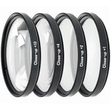 Ayex Close-Up Filtre Seti 58mm – +1 +2 +4 +10 Diyopter, Optik Cam, İnce Alüminyum Çerçeve, Çift Vidalı, Taşıma Kılıflı (58 mm lenslerle uyumludur)