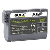 Ayex EN-EL15B Premium Batarya – Nikon Z8, Z7II, Z6II, D7500, D850 ile Uyumlu 2040mAh Li-Ion Kamera Bataryası