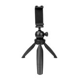 Ayex Pocket M2T Mini Masaüstü Tripod + Telefon Tutucu | 19cm Yükseklik Ayarı, 2,5kg Taşıma Kapasitesi, 360° Döner Kafa, Kamera & Projektör Uyumlu