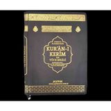 Ayfa Kuranı Kerim ve Yüce Meali Elmalılı Muhammed Hamdi Yazır Çanta Boy Kılıflı 12X16 cm - Kapak rengi - Siyah