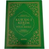 Ayfa Kuranı Kerim ve Yüce Meali Elmalılı Muhammed Hamdi Yazır Çanta Boy Kılıflı 12X16 cm - Kapak rengi - Yeşil