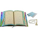 Ayfa Orta Boy Renkli Kapaklı Karekodlu Kuranı Kerim (24.5CMX17CM) Seccade (67CMX122CM) Tesbih Set