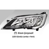 Ayfar Far Motorlu Sol Fıat Ducato Maxı /peugeot Boxer / Cıtroen Jumper ( 2014› ) LED (Ballast Hariç) Krom Çerçeveli