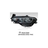 Ayfar Far Motorlu Sol fiat Egea 2016-2020 Krom Çıtalı led Drl+Park 52145166 101135 Ayfar