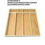 Ayfiwood 45X46 cm Ahşap Kepçelik Mutfak Çekmecesi Servis Gereçleri Düzenleyici Organizer - 45 x 46 cm