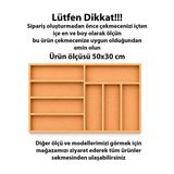 Ayfiwood 50X30 cm Ahşap Kaşıklık Çekmece Içi Organizer Doğal Ahşap Mutfak Düzenleyici