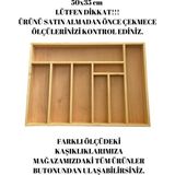 Ayfiwood 50X35 cm Masif Ahşap Kaşıklık Çekmece Içi Yemek Takımı ve Servis Gereçleri Düzenleyici Organizer