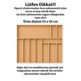 Ayfiwood 53 x 43 cm Ahşap Kaşıklık Çekmece Içi Organizer Doğal Ahşap Mutfak Düzenleyici