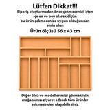 Ayfiwood 56X43 cm Ahşap Kaşıklık Çekmece Içi Organizer Doğal Ahşap Mutfak Düzenleyici