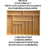 Ayfiwood 60X45 cm Masif Ahşap Kaşıklık Çekmece Içi Yemek Takımı ve Servis Gereçleri Düzenleyici Organizer