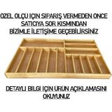 Ayfiwood 70X40 Cm. Doğal Ahşap Kaşıklık Çatal, Bıçak, Kepçe Organizer Çekmece Düzenleyici Mutfak Gereçleri Düzenleyici