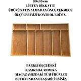 Ayfiwood 80X45 cm Masif Ahşap Kaşıklık Çekmece Içi Kepçe Maşa ve Servis Gereçleri Düzenleyici Organizer