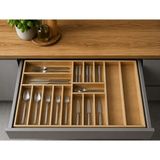 Ayfiwood 85X46 cm Ahşap Kaşıklık Çekmece Içi Organizer Doğal Ahşap Mutfak Düzenleyici