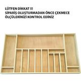 Ayfiwood Masif Ahşap Kaşıklık 80X45 Cm. Mutfak Çekmece Düzenleyici Organizer Ahşap Kaşıklık
