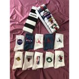 Aygan Store 10”lu Kutulu Basketbol Takim Karakterli Neşeli Renkli Kolej Tenis Çorap - Standart - Beyaz - Mavi