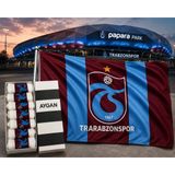 Aygan Store 8 Çift Unisex Trabzon Spor Çizgili Desenli Uzun Çorap - Standart - Beyaz