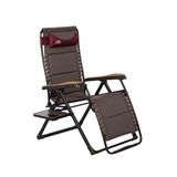 Aygaz Ekstra Geniş Alüminyum Şezlong Sandalye – 120 kg Kapasiteli Tatil Sandalyesi, Konforlu ve Şık – Zero Gravity Lounger Tasarımı, Boyun Yastığı, Katlanabilir Yan Sehpa, Ayak Uzatma Desteği