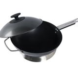 Aygaz Gurme Barbekü Wok, Karbon Çelik Wok Tava, Yapışmaz, Siyah