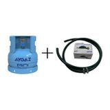 Aygaz Mini Karavan Tüpü + Vanalı Dedantör + 1.5 Metre Hortum 2 Mavi