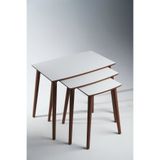 AYGE İstanbul 3lü Zigon Sehpa%100 MDF (BEYAZ)