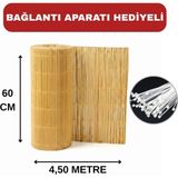 Ayghome 60 cm x 4.5 Metre Hasır Çit - Özel Misina Örgü ve Pratik Montaj Aparatlı Tam Takım - Balkon Bahçe Rüzgarlık