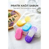 AYGÖREN HOME 1 Paket 20'li Kağıt Sabun, Taşınabilir Seyahat Sabunu Kağıt İnceliğinde, Elde Eriyen Hijyen Sabunu