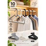 AYGÖREN HOME 10 Adet Elbise Askısı Esnek Dayanıklı Kıyafet Gömlek Ceket Pantolon Askısı