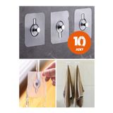 AYGÖREN HOME 10'lu Set Süper Güçlü Kendinden Yapışkanlı Raf Çerçeve Tutucu Vidalı Kanca Askı (6x6 Cm)