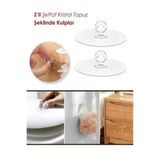 AYGÖREN HOME 2 Adet Yapışkanlı Kristal Kulp Tutma Kolu Askı Dolap, Ayna, Kapak Çekme Kulbu Topuz