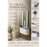 AYGÖREN HOME 3 Parça Tuvalet Fırçası Seti Hijyenik Banyo Temizlik Organizeri Modern Tasarım