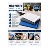 AYGÖREN HOME 3'Lü Mikrofiber Temizlik Bezi, Cam, Araba, Mutfak, Fiber Bez 40 X 60 CM