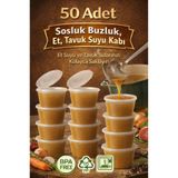 AYGÖREN HOME 50 Adet Sızdırmaz 120 ml Mini Saklama Kabı Sosluk Buzluk Kabı, Et Suyu, Kemik Suyu, Sos Kabı Mutfak