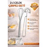 AYGÖREN HOME İkili Metal Çırpıcı Seti Pasta Kek Çırpma Teli