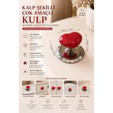 AYGÖREN HOME Kalp Şekilli Yapışkanlı Kulp Çok Amaçlı Dolap Çekmece Klozet Buton Tutacak - 1 ADET