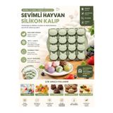 AYGÖREN HOME Silikon 16'lı Ayıcık Şeklinde Buz ve Jelibon Kalıbı | 16'lı Sevimli Ayı Şekilli Buz Kalıbı