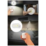 AYGÖREN HOME Uzaktan Kumandalı 3 Lü Spot Led Lamba Kablosuz Pilli Işıldak Mutfak Rafı Işığı Dolap Işığı