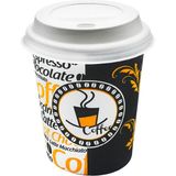 Aygün Cup 7 Oz Beyaz Kapaklı Karton Bardak 180 ml - 100'LÜ (Otomat Bardak)