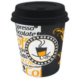 Aygün Cup 7 Oz Siyah Kapaklı Karton Bardak 180 ml - 100'lü (Otomat Bardak)