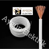 Aygün Elektrik 1 mm Pvc Izoleli Fleksibel Nyaf Kablo -100 Metre Beyaz