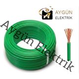 Aygün Elektrik 1 mm Pvc Izoleli Fleksibel Nyaf Kablo -100 Metre Yeşil