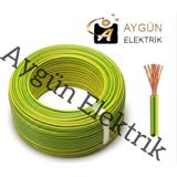 Aygün Elektrik 2.5 mm Pvc Izoleli Fleksibel Nyaf Kablo -100 Metre - Sarı - Yeşil