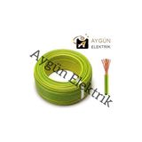 Aygün Elektrik 4 mm Pvc Izoleli Fleksibel Nyaf Kablo -100 Metre - Sarı - Yeşil