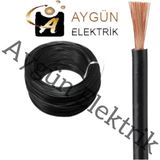 Aygün Elektrik 6 mm Pvc Izoleli Fleksibel Nyaf Kablo -100 Metre - Siyah