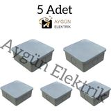 Aygün Elektrik 85X85X35MM Sıva Üstü Plastik Buat IP30 Gri-5 Adet - 85mmx85mmx35mm